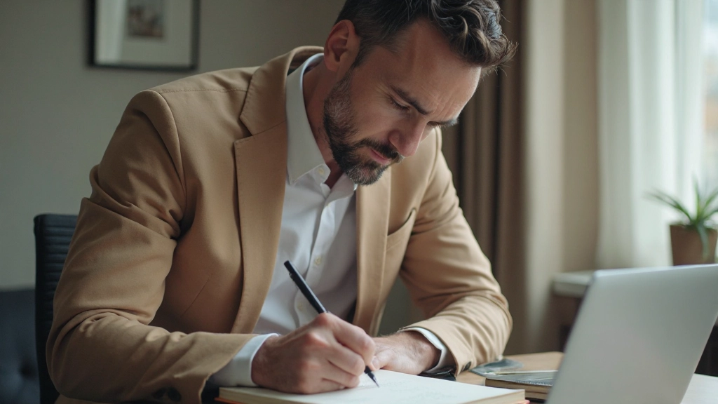 Person using priority matrix method to organize daily tasks and focus areas