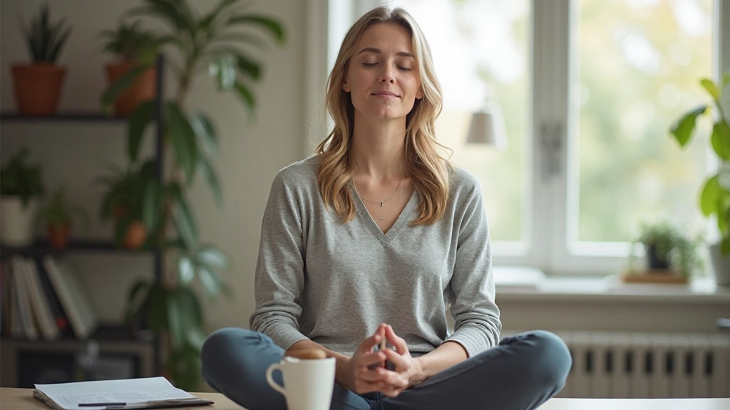 Professionell bild av person som använder meditationsmetoder för fokus och avslappning