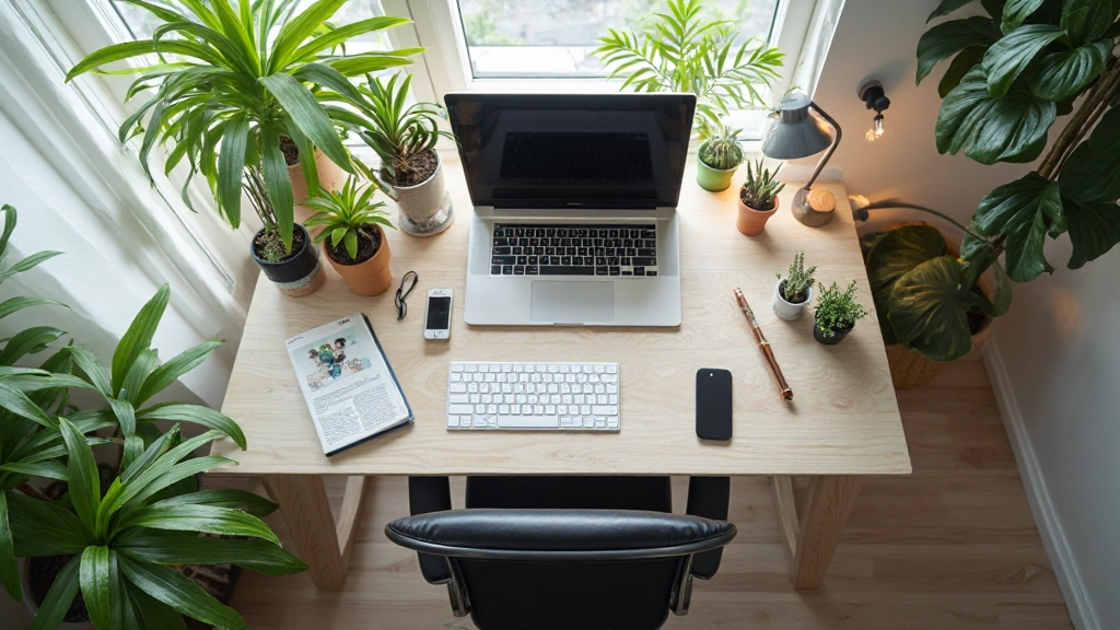 Professionellt foto av väl organiserad arbetsstation